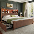 Queen Size Wood Bed Frame with 4 Storage Drawers L784