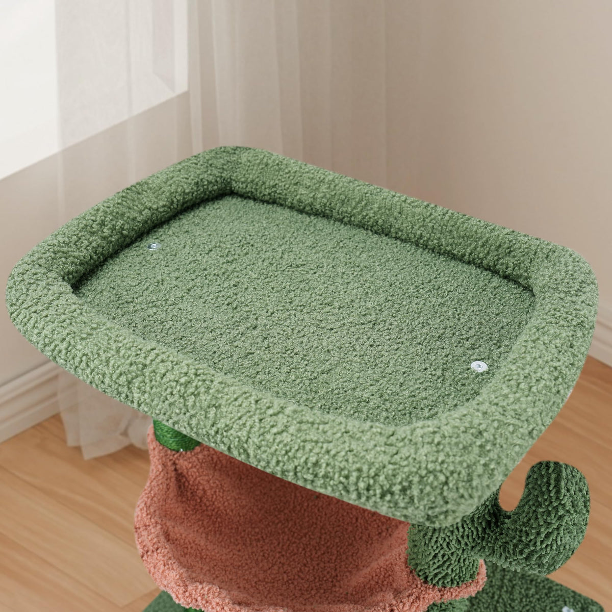37.4" Green Cactus Cat Tree with Cat Condos and Scratching Post I57645