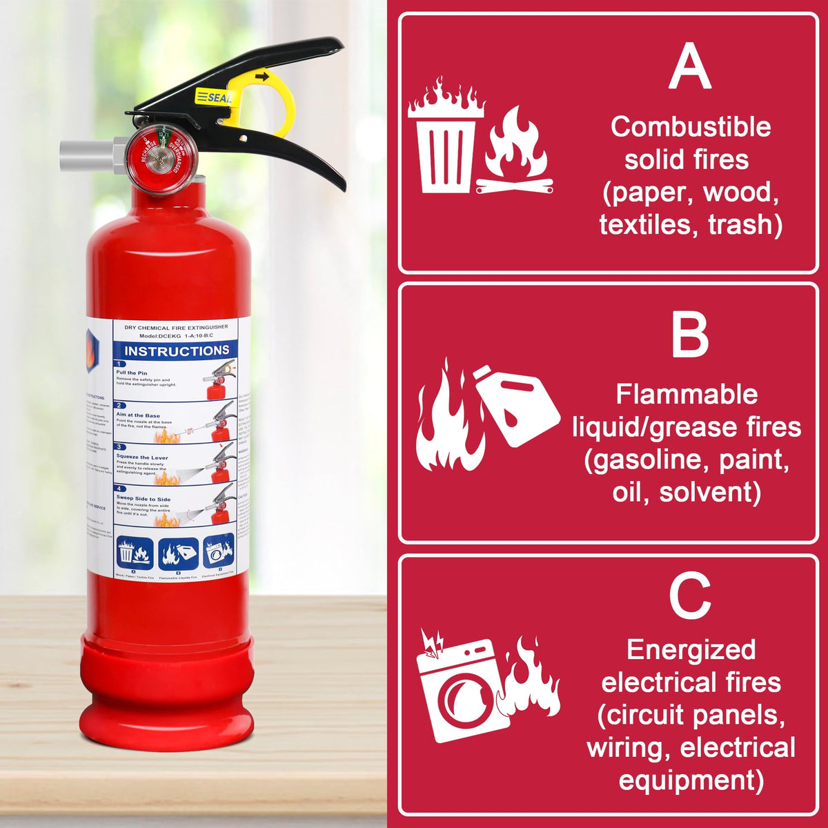 2.5lb Multi-Class Dry Powder Fire Extinguisher H45253
