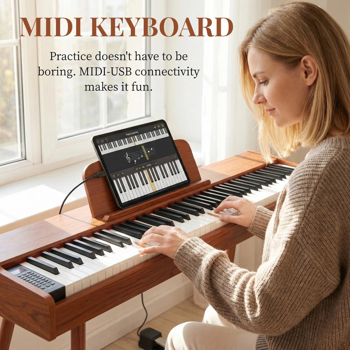 88 Key Semi Weighted Full-Size Electric Piano Keyboard W15127