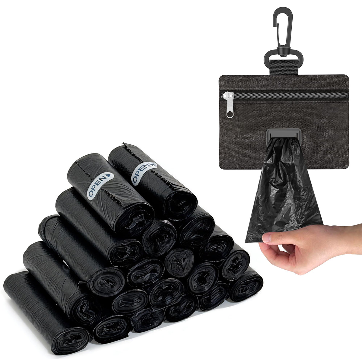 200 Pack Dog Poop Bags Rolls with Dispenser O7079