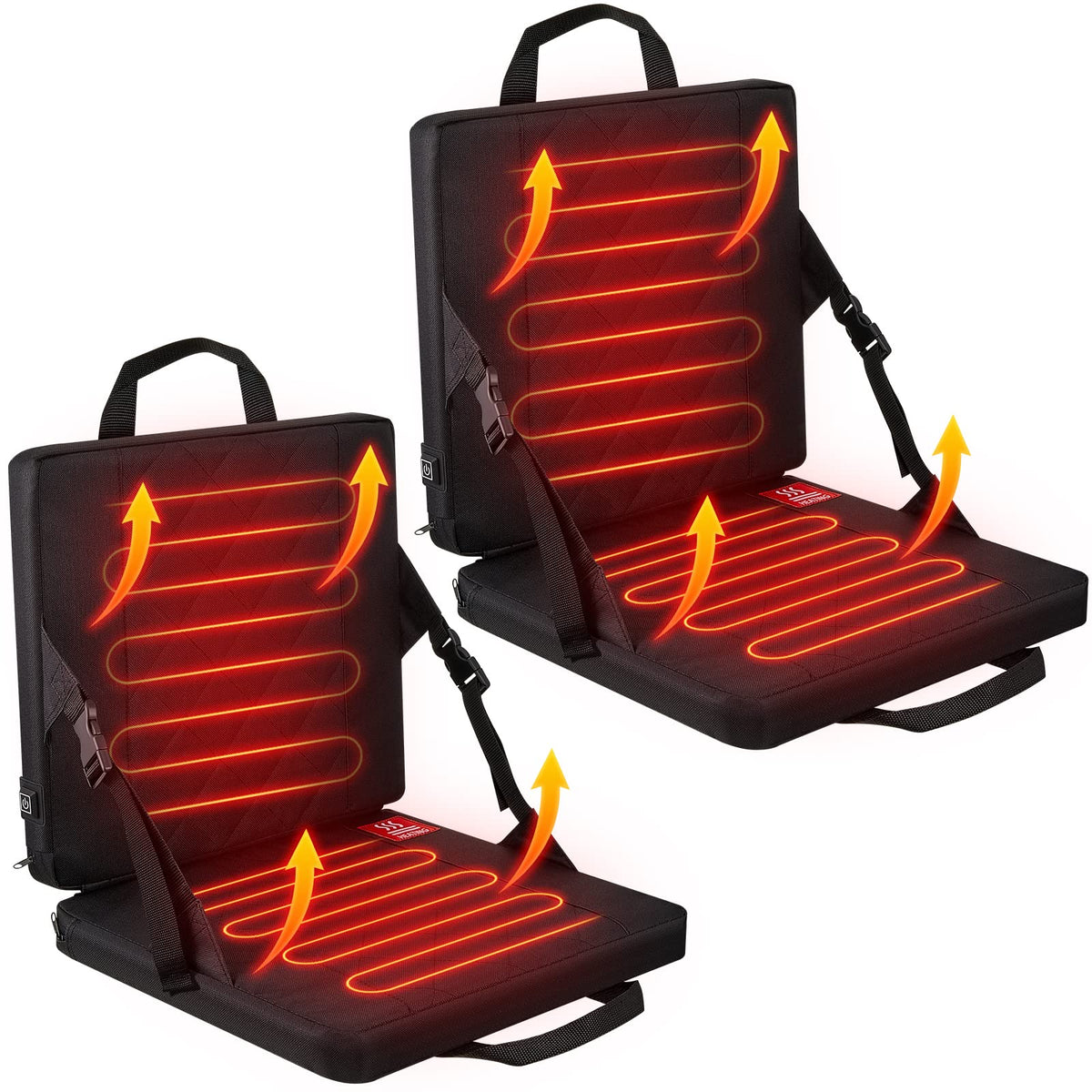 2 Pcs Portable Heated Seat Cushion 3 Level Adjustable Foldable S689