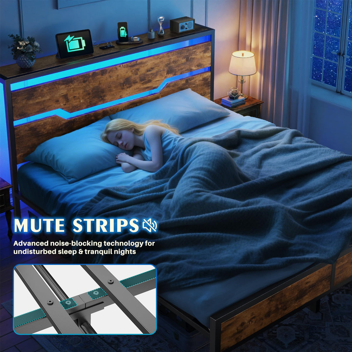Queen Bed Frame with Headboard D8363