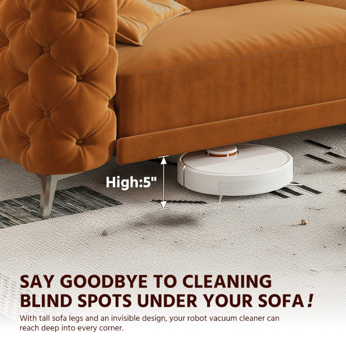Velvet Convertible Sleeper Sofa with Ottoman O281