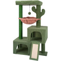 37.4" Green Cactus Cat Tree with Cat Condos and Scratching Post I57645