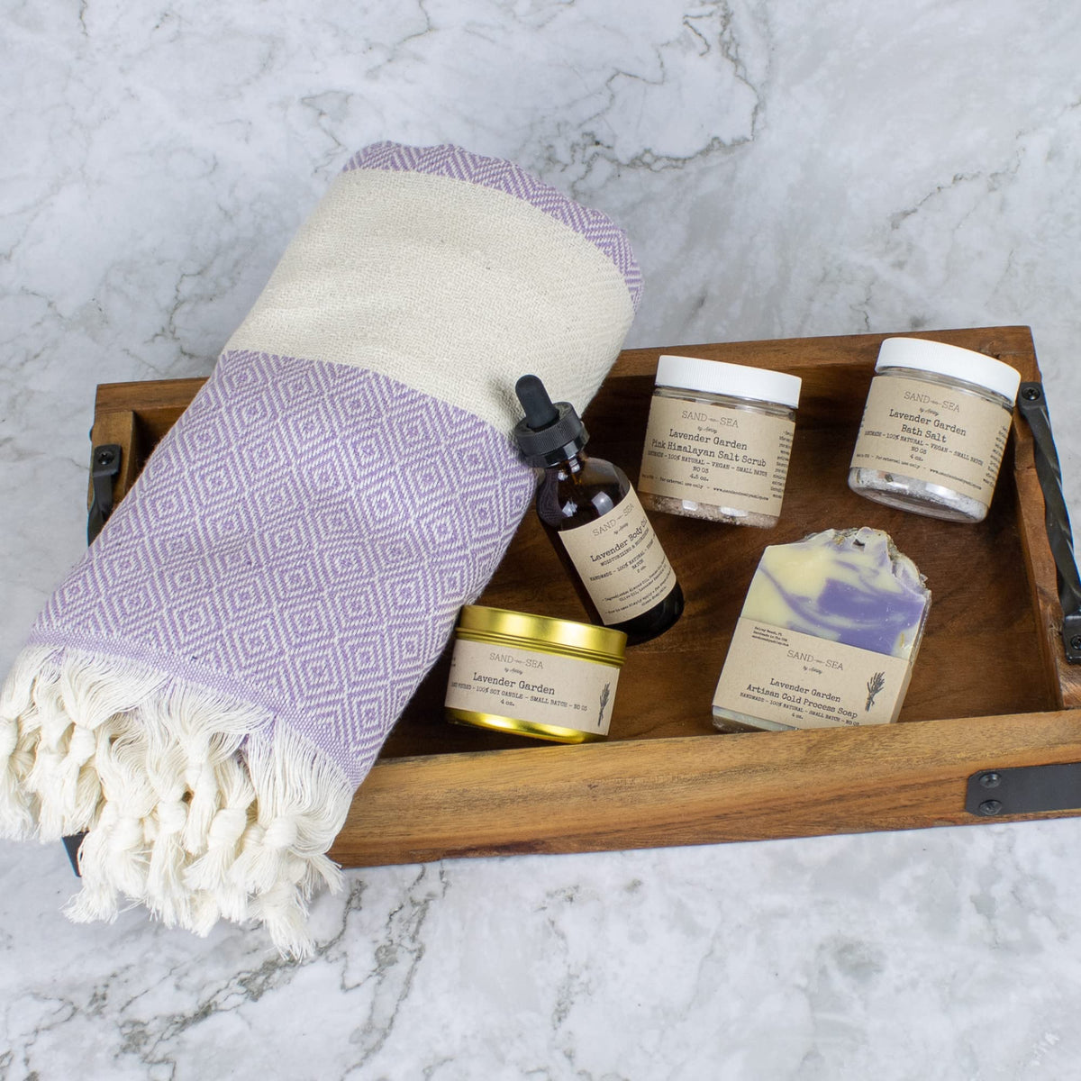 Handmade Lavender 13 Pc Spa Gift Basket P4193