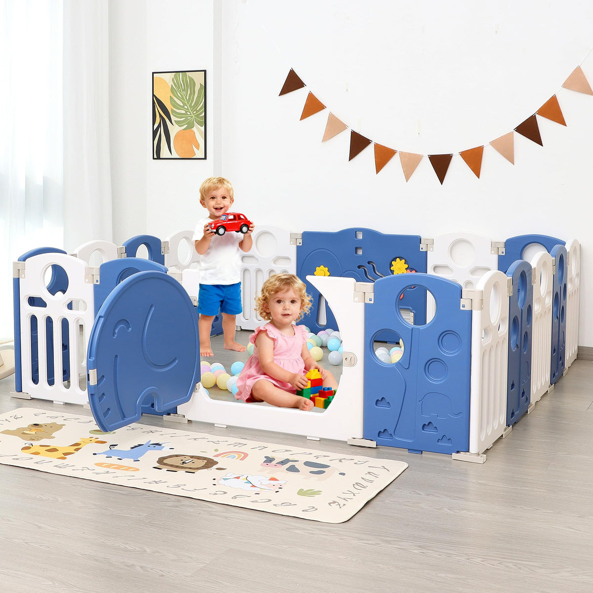 18-Panel Foldable Baby Playpen E736755