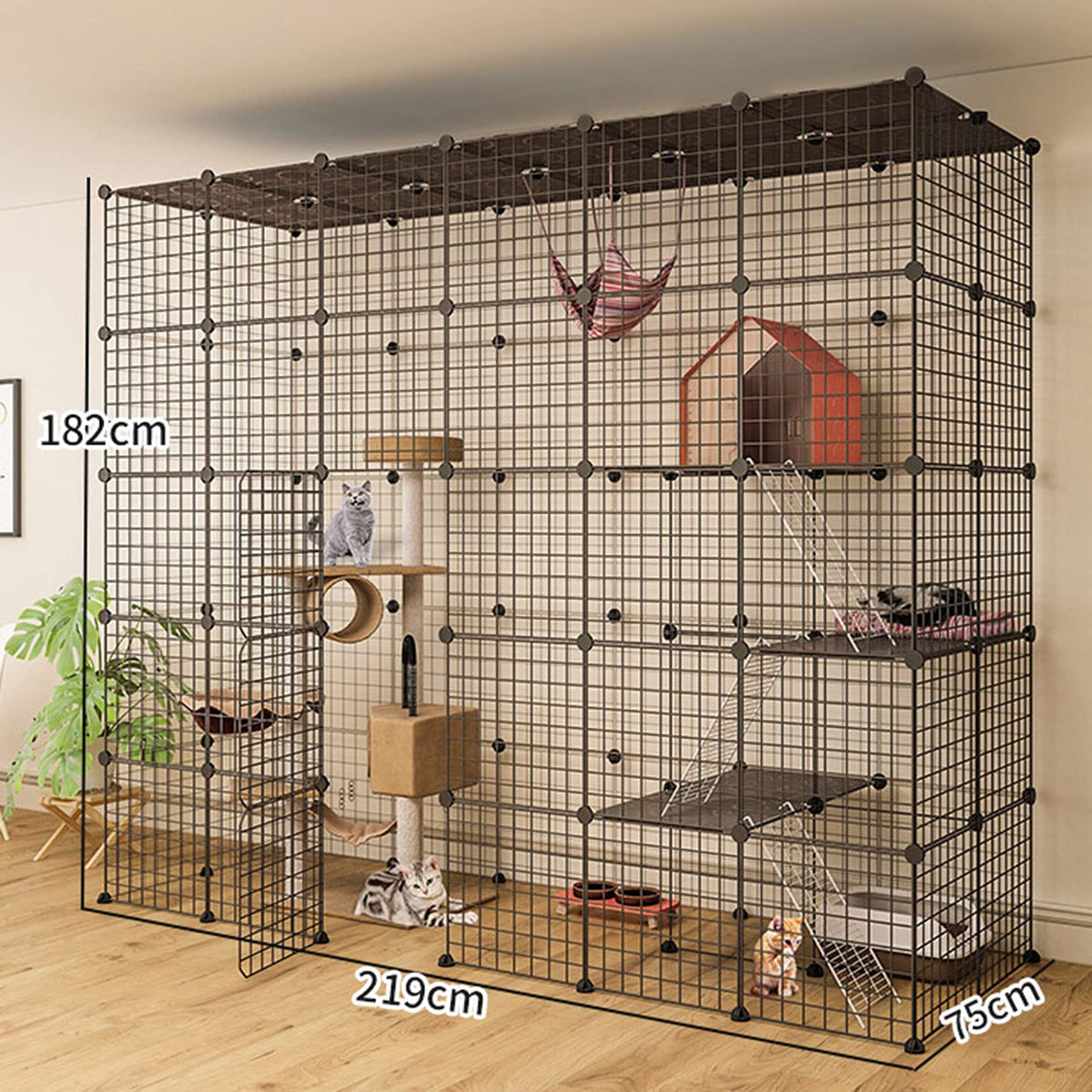 Metal Wire Small Animal Cage 219 * 75 * 182cm J287