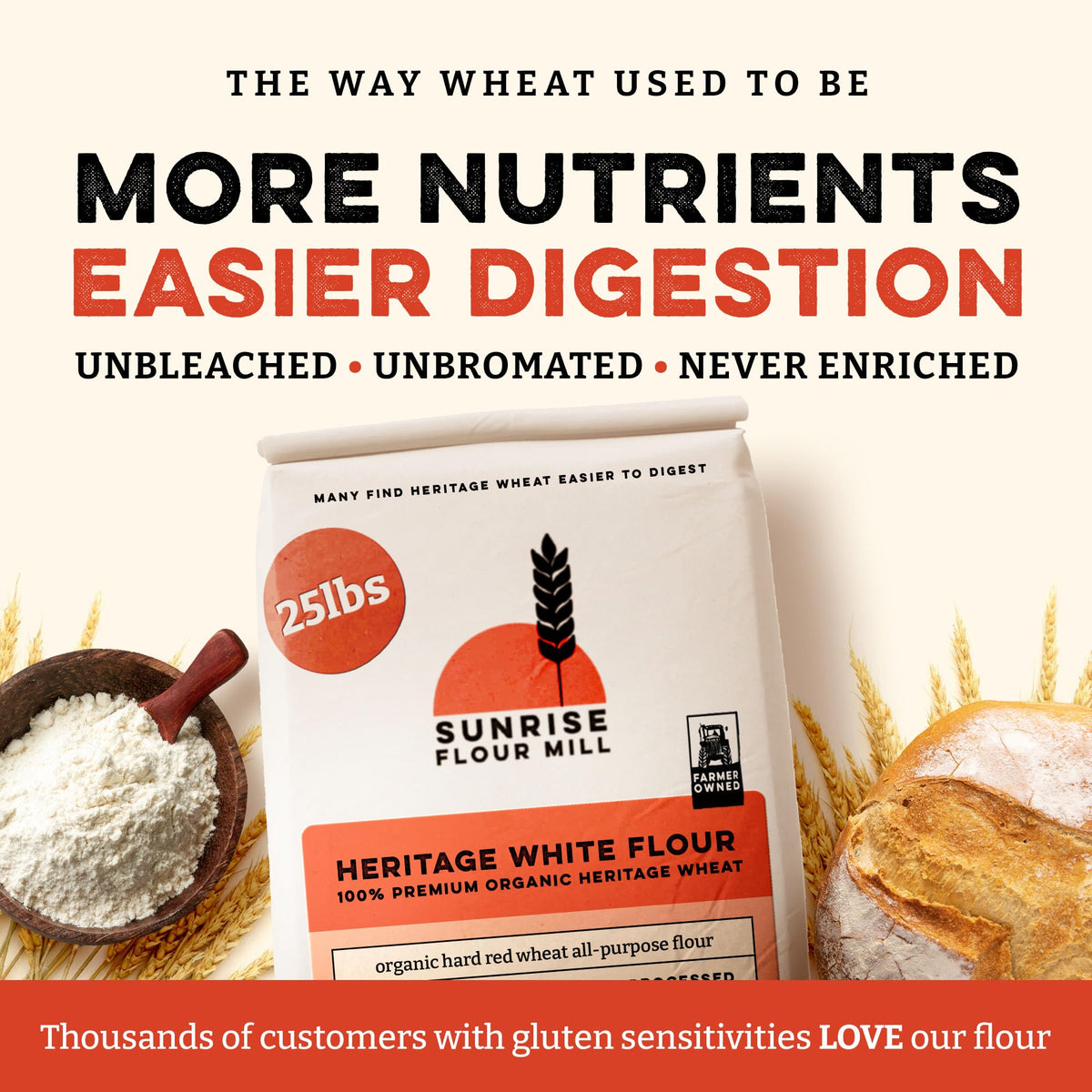 Organic White All Purpose Flour Unbleached Non-GMO Kosher 400 Ounce A6152