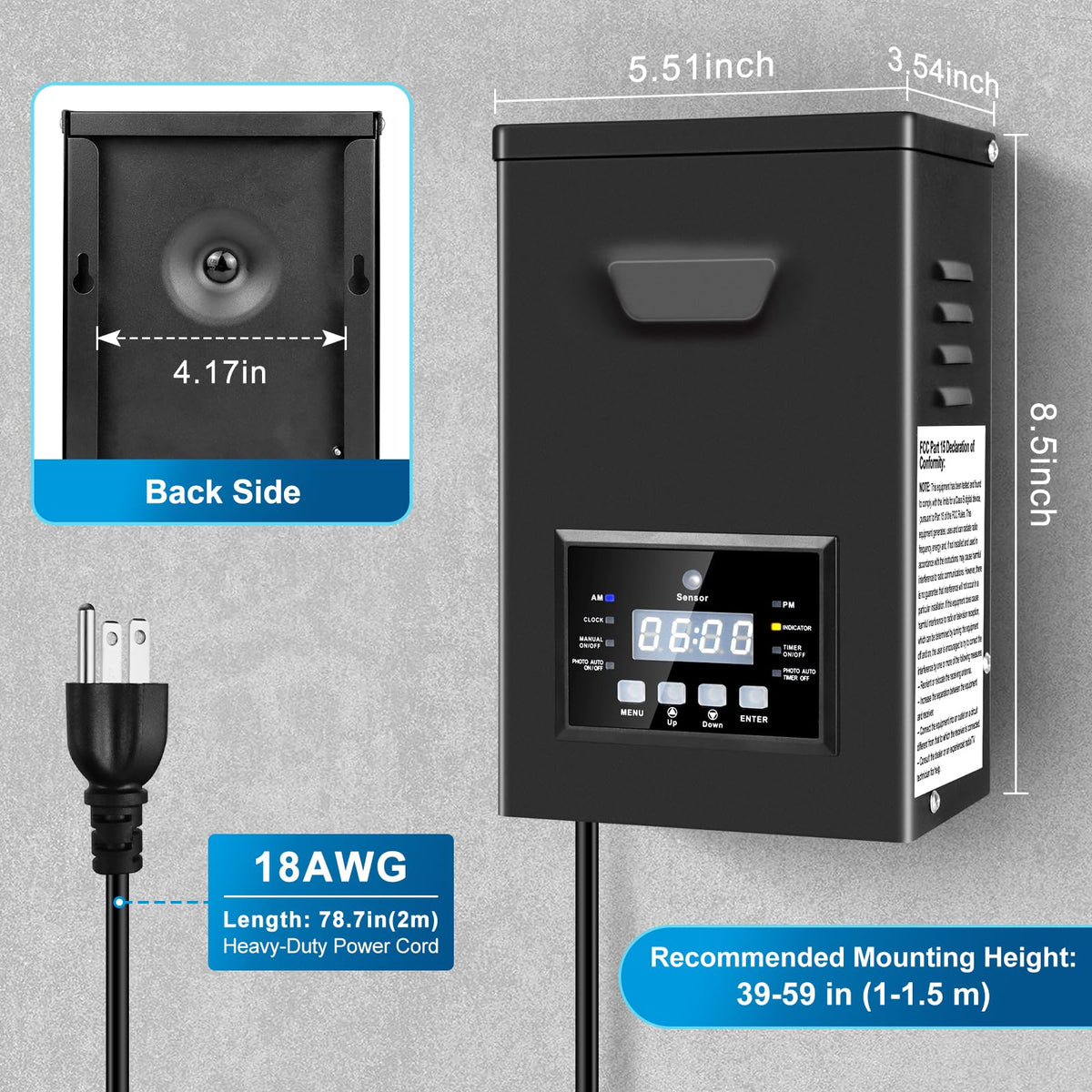 200W Low Voltage Landscape Transformer with Photocell Sensor & Timer S468127