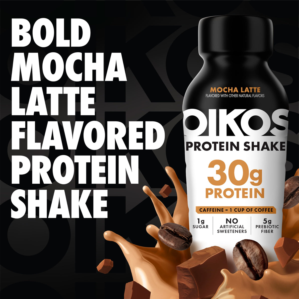 30g Protein Shake, Mocha Latte, 5g Prebiotic Fiber, 12 fl oz Bottle, 12 Count A1056