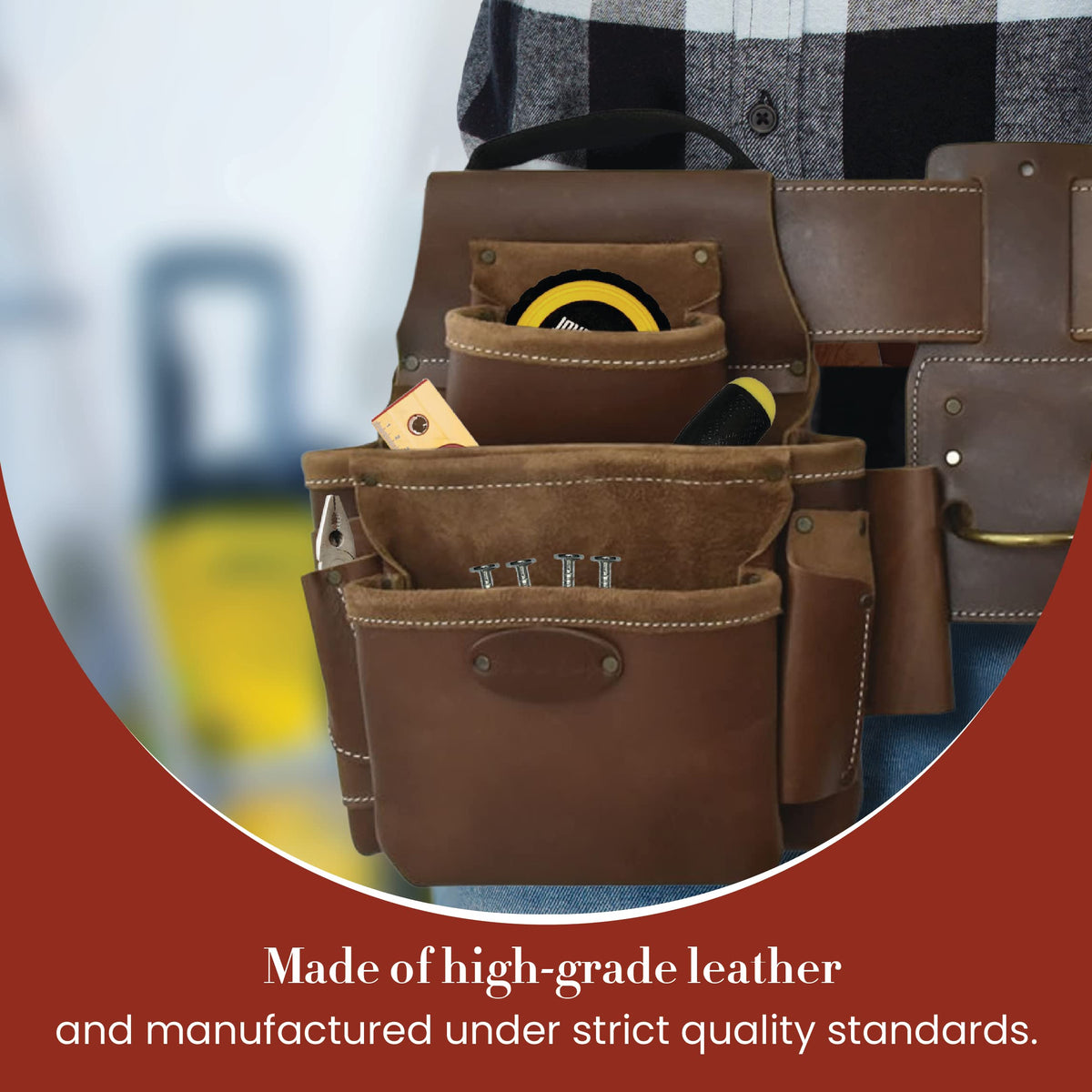 Leather 4 Piece Tool Belt Set with 17 Pockets K986411