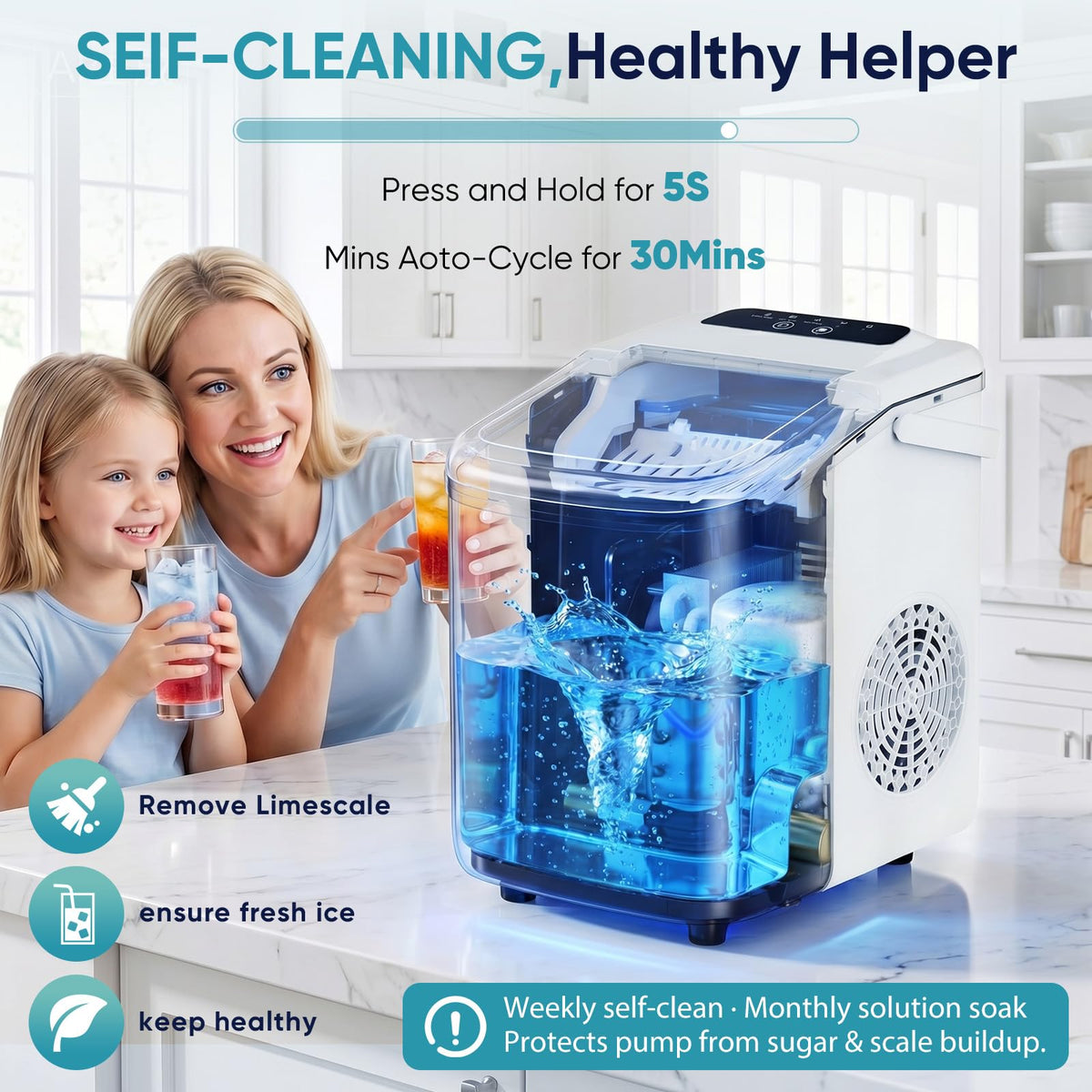 Countertop Ice Maker with Portable Handle X5651