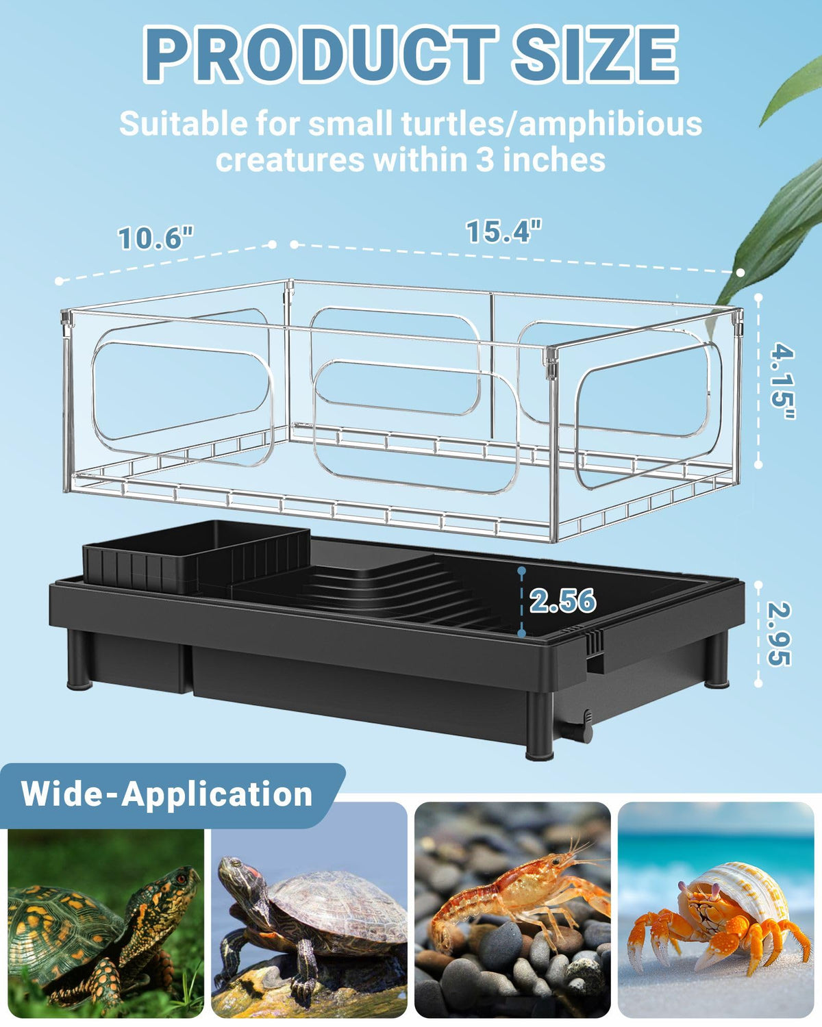 Small Turtle Tank Kit with Adjustable Lamp and Filter E31328