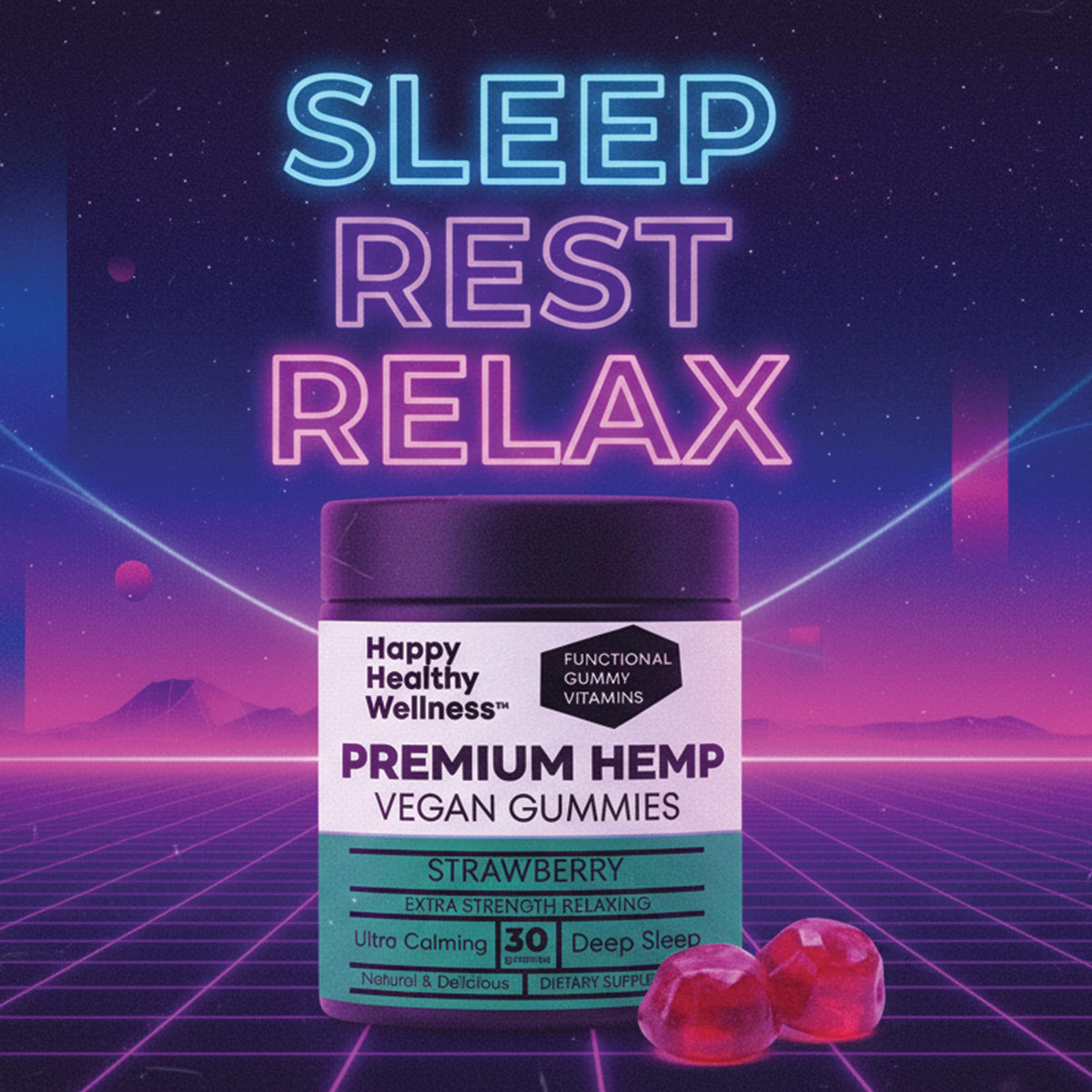 Strawberry Hemp Gummies 60 Count Y90750