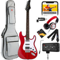 Cherry Red White Electric Guitar Kit with Headphone Amp C2558