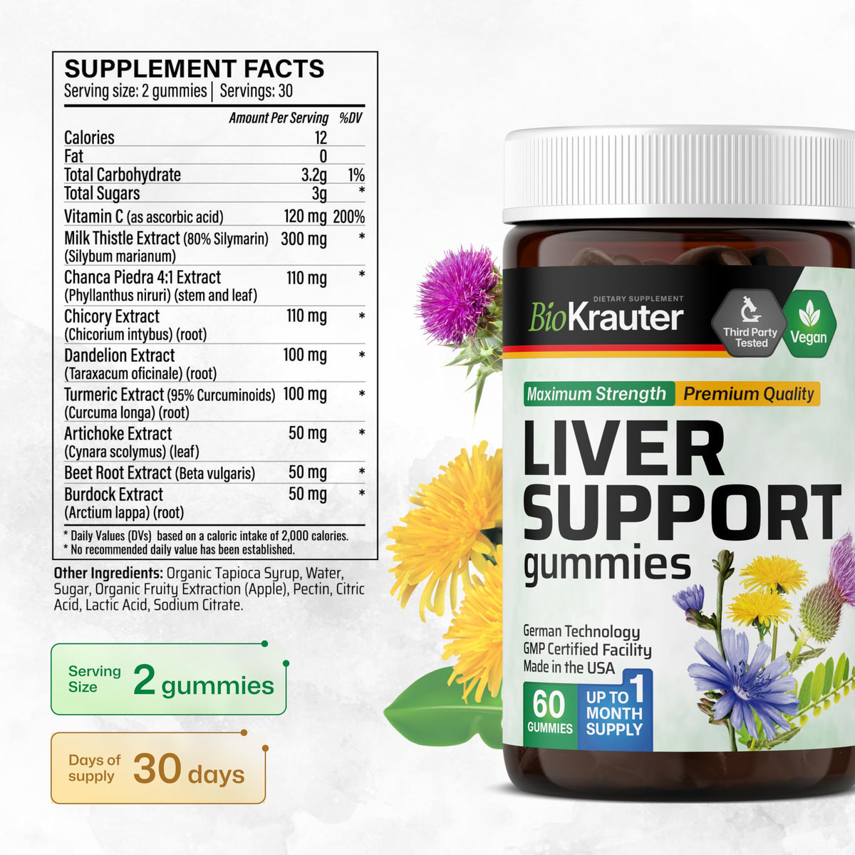 Liver Detox with Vitamin C & Milk Thistle, 60 Gummies L718828