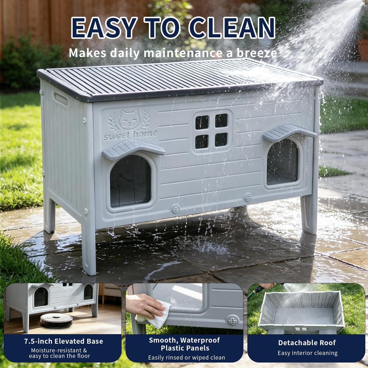Waterproof Outdoor Cat House E637