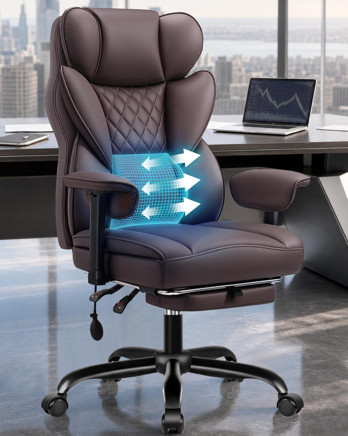 Office Chair with Adjustable Lumbar Support W388077