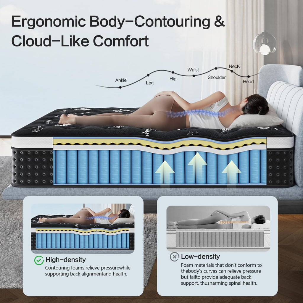 12 Inch Full Hybrid Mattress with Pocket Springs & Cooling Memory Foam C36427