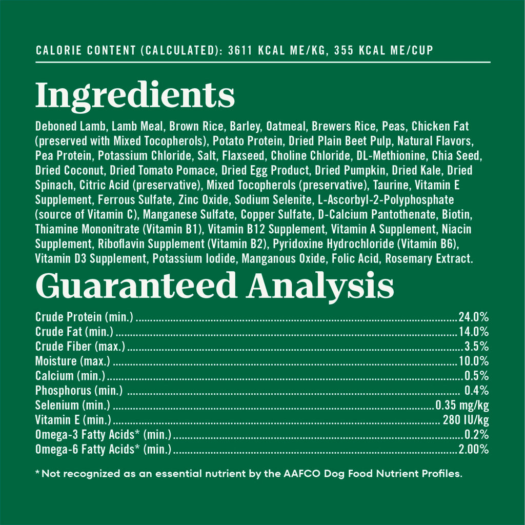 Adult Dry Dog Food, Lamb & Brown Rice Recipe, 36 lb K398