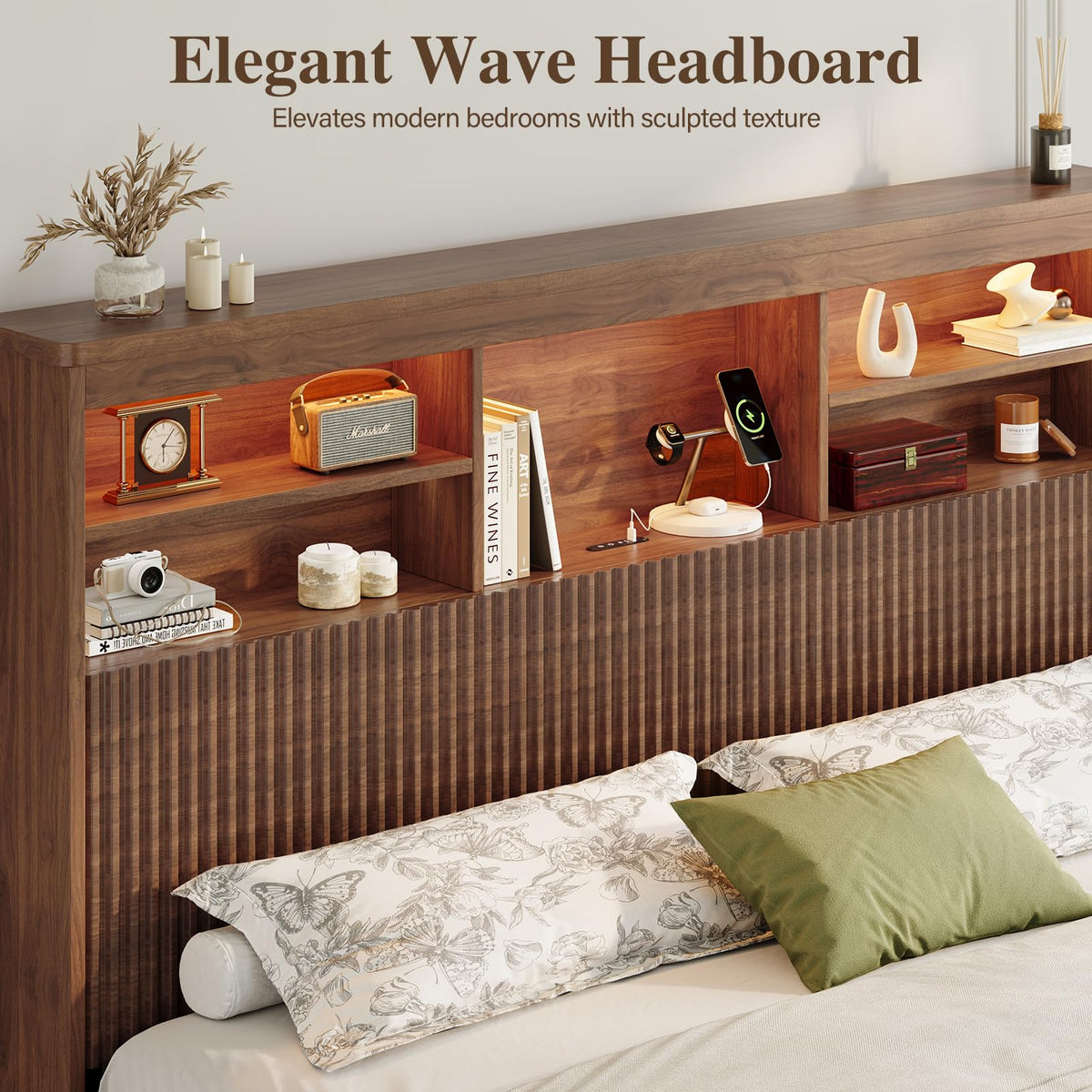 Queen Size Wood Bed Frame with 4 Storage Drawers L784