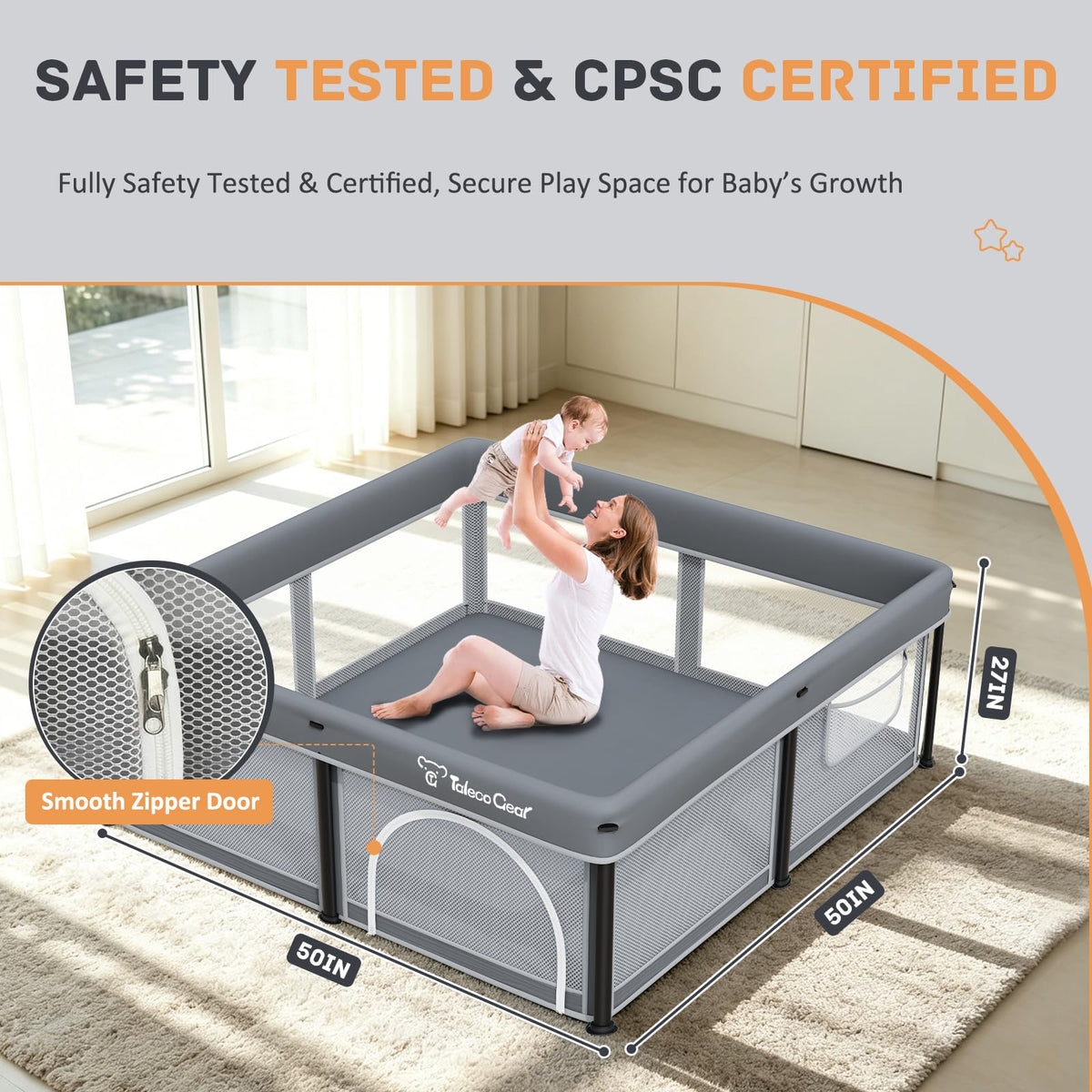 Foldable Baby Playpen with Mat and Ocean Balls I94611