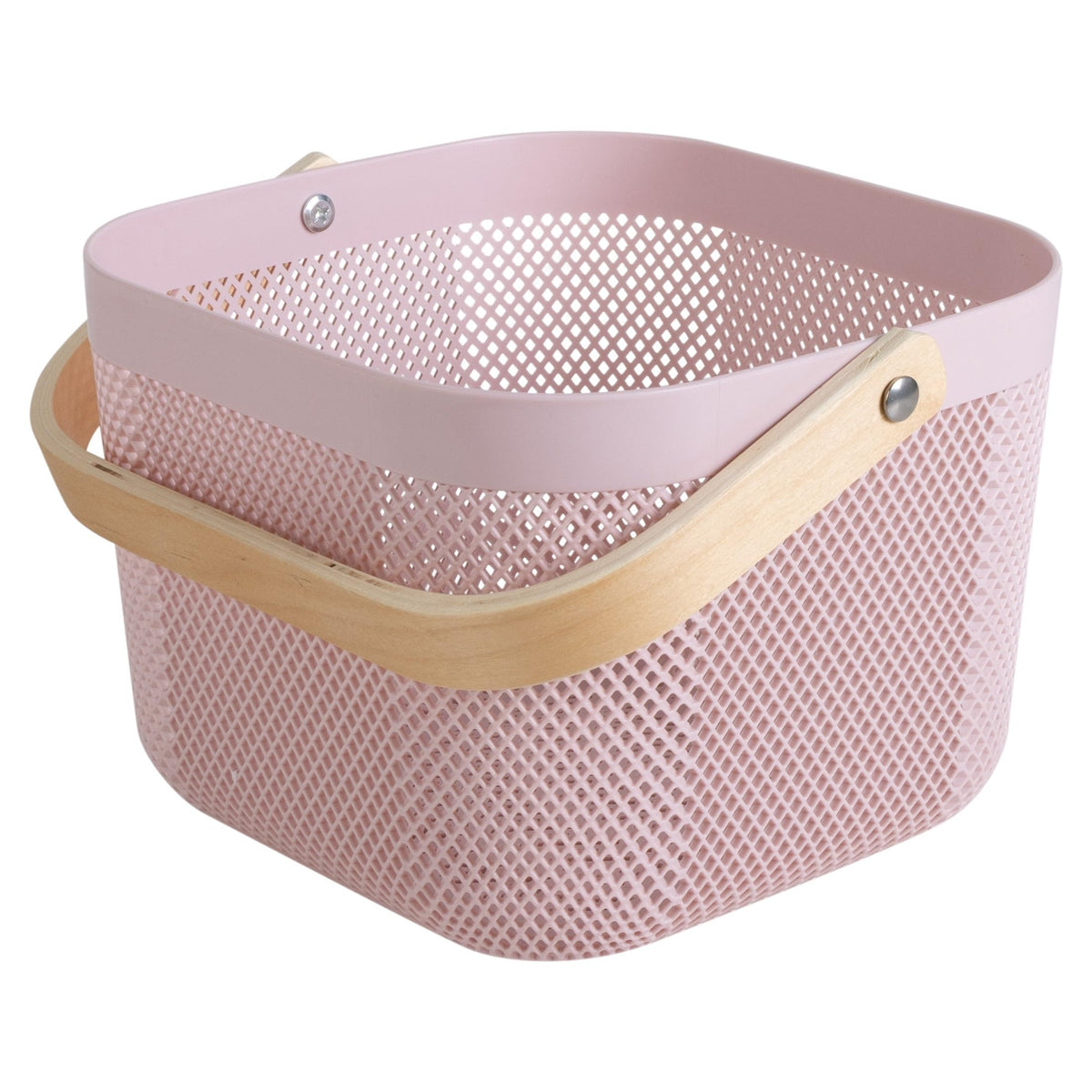 Small Mesh Storage Basket with Wooden Handle I284