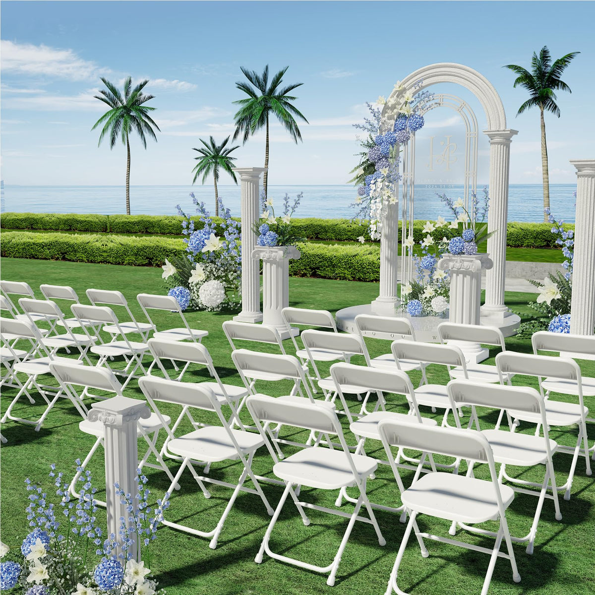 10 Pack Folding Chairs with Steel Frame U111