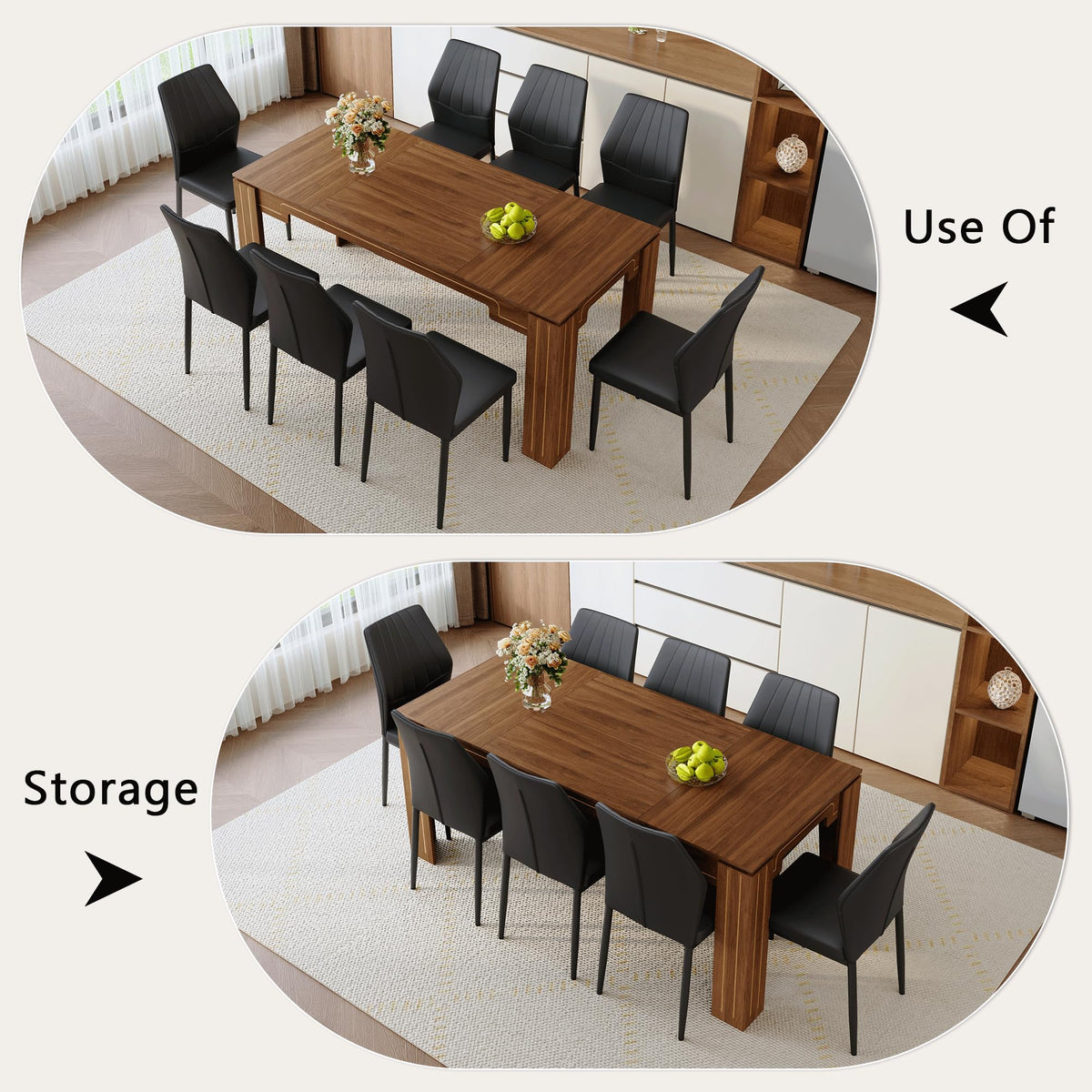 71 Inch Dining Table Set with 8 Chairs H6626