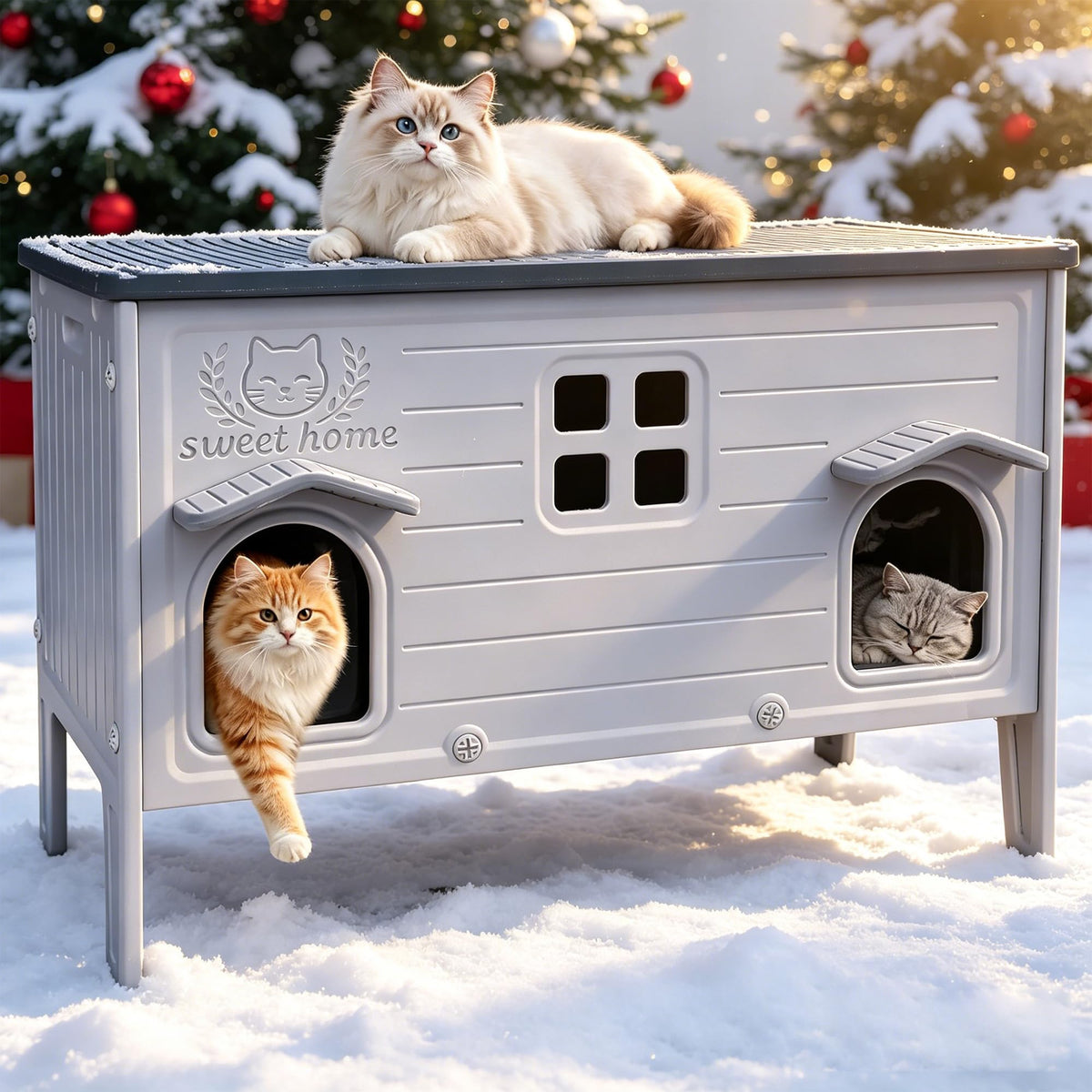 Waterproof Outdoor Cat House E637