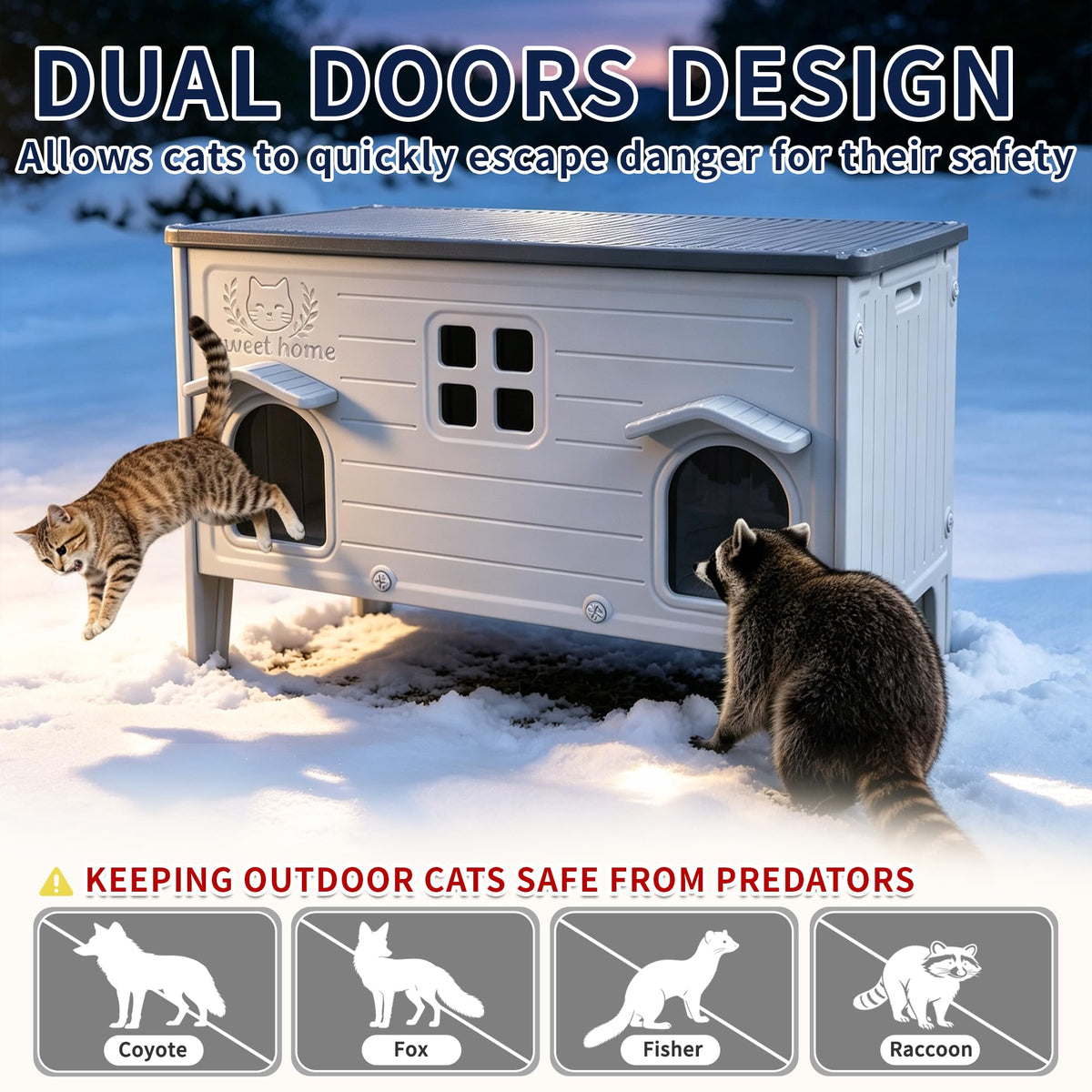 Waterproof Outdoor Cat House E637