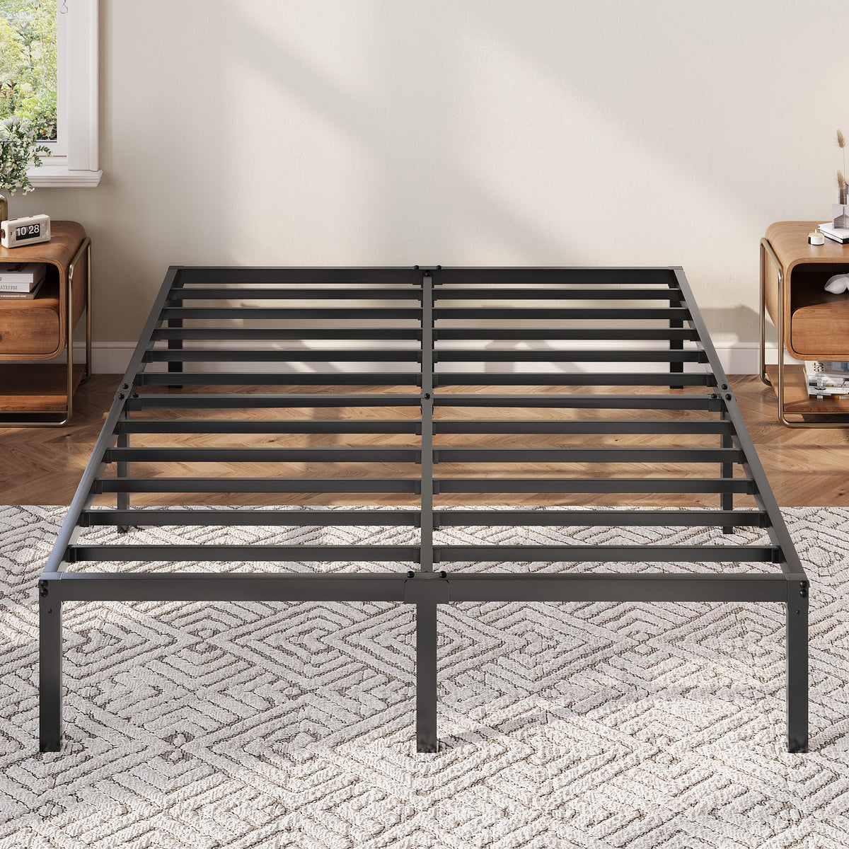 Queen 12 Inch Metal Bed Frame with Storage Space K646