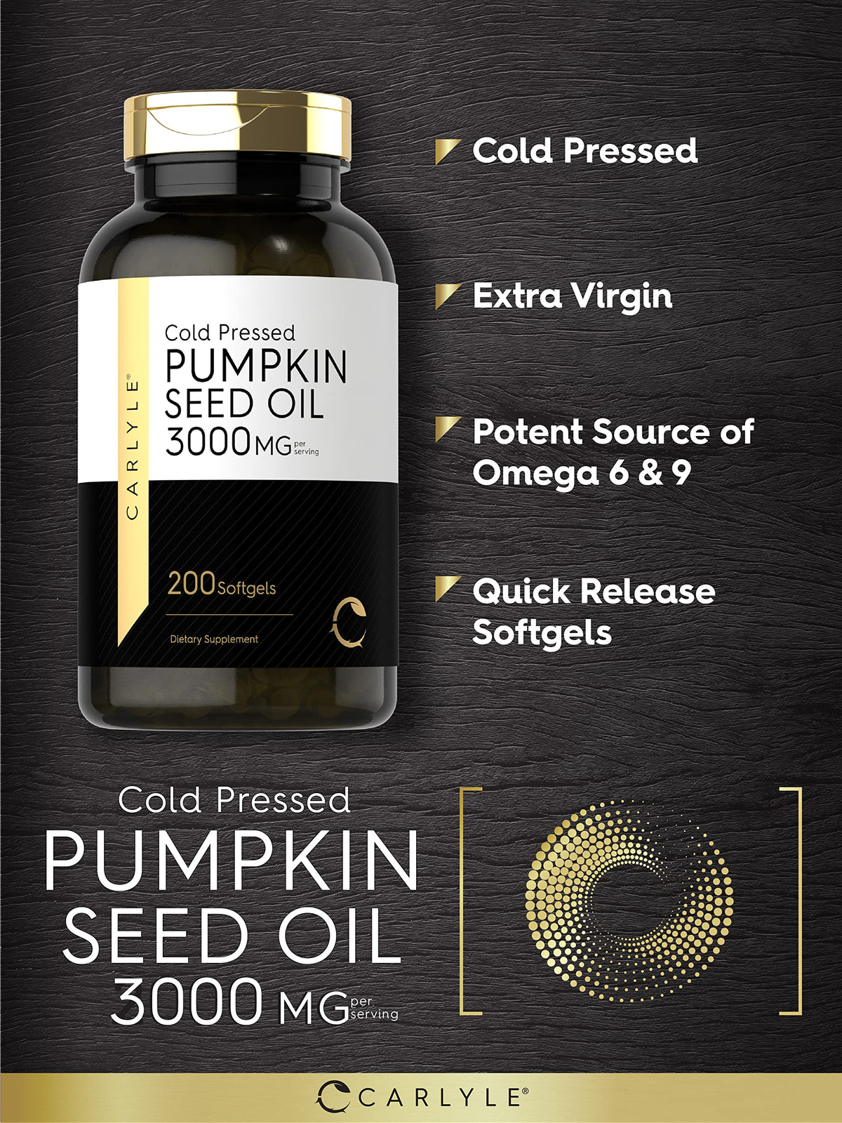 Pumpkin Seed Oil 3000mg 200 Softgels Y87212