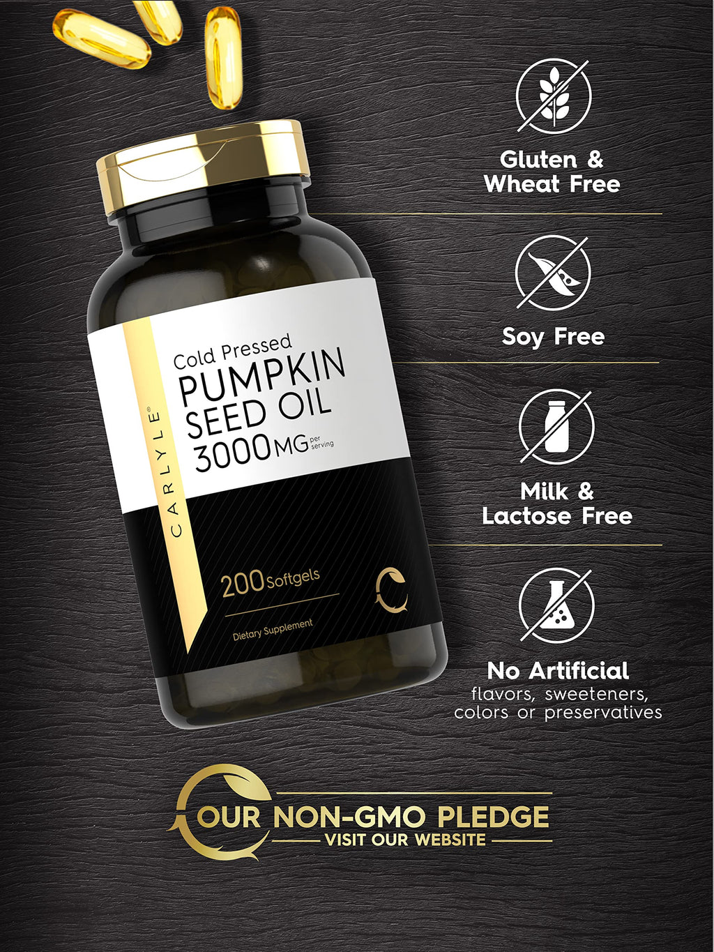 Pumpkin Seed Oil 3000mg 200 Softgels Y87212