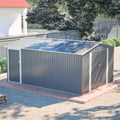10x14 FT Light Gray Metal Storage Shed A256126