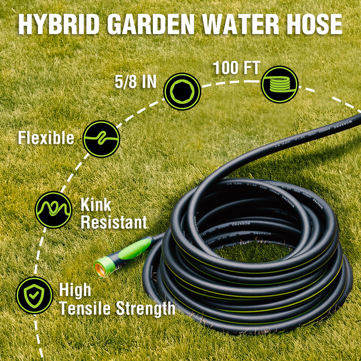 Heavy Duty Garden Hose 5/8" x 100ft W154801